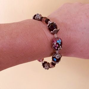 Artisan Venetian glass beads bracelet